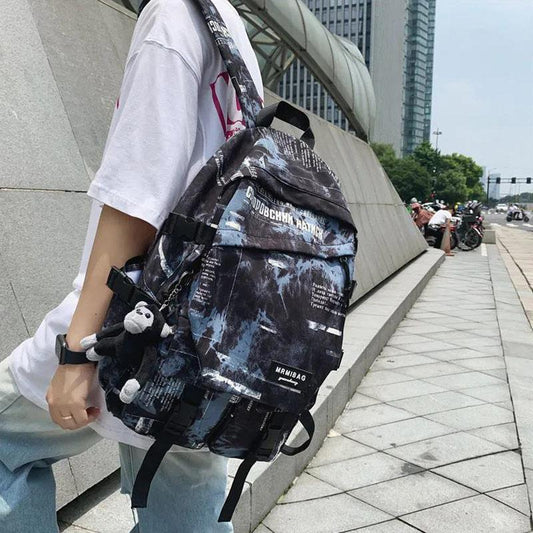 School Bag Men and Women Trend Casual Backpack Student Large Capacity High School Junior High School Student Backpack Fashion Backpack