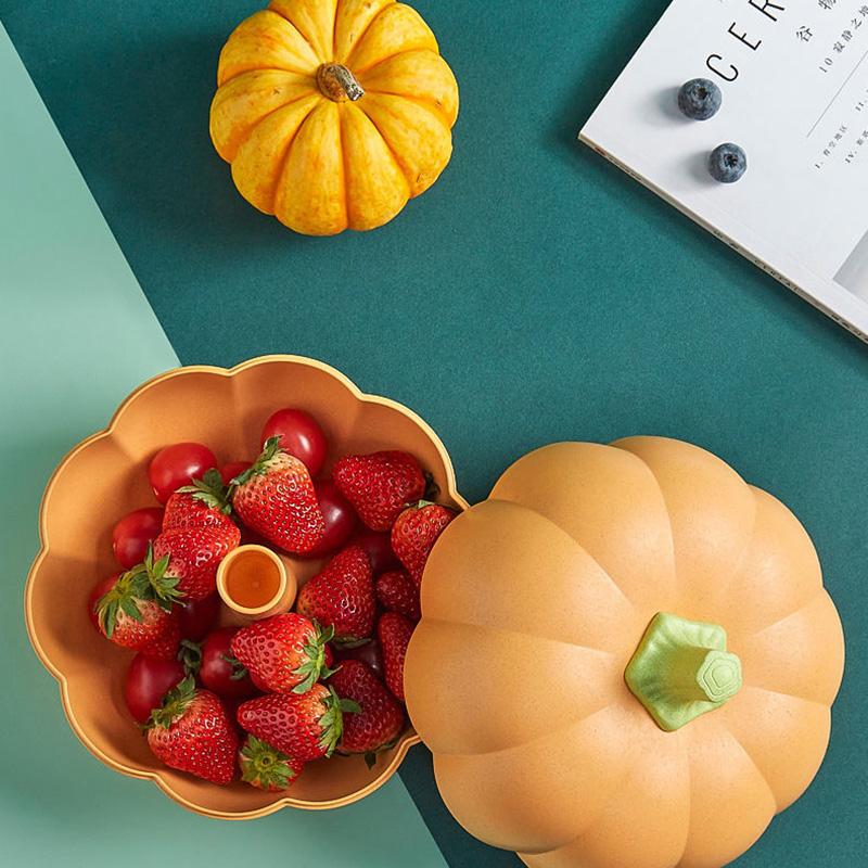 Pumpkin Creative Simple Modern Home Living Room Coffee Table Net Red Large Capacity Candy Box Multi-layer Melon Seed Tray