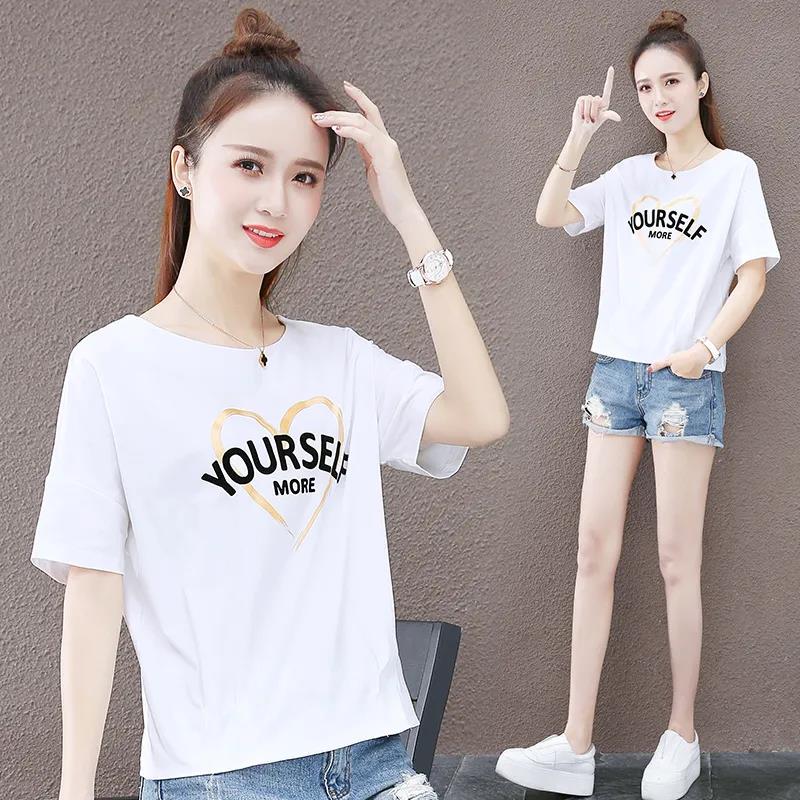 Short Sleeve T-Shirt Ladies Summer Korean Style Loose Top All-match Comfortable T-Shirt