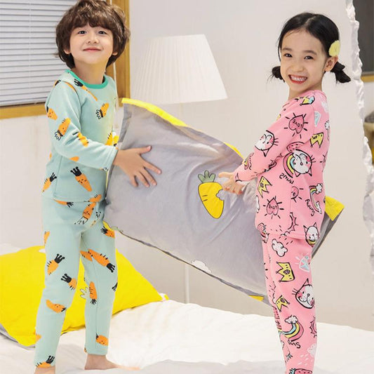 Children's Thermal Underwear Suit Baby Fleece Autumn Clothes Long Pants Boys Thermal Clothes Girls Pajamas Baby Clothes Winter