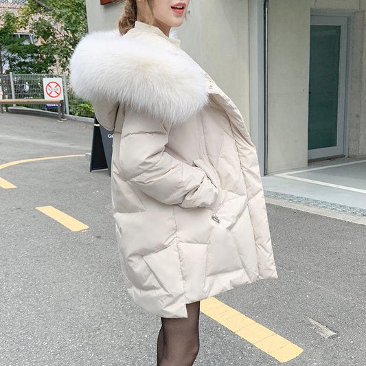 Cotton-padded Jacket Female Students Korean Version of Loose Cotton-padded Jacket Women's Medium Long Coat Ins Winter Women's Fashion