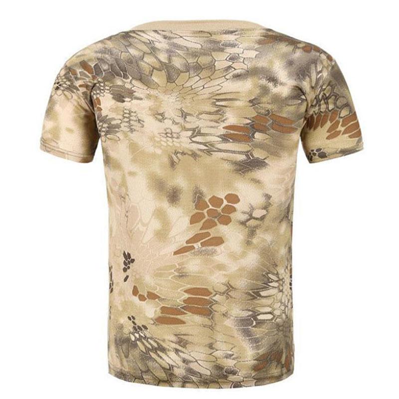 Camouflage Shirt Snakeskin Print T-shirt Summer Army Off Road Clothing Outdoor Sports Tees Half Sleeve Casual Pullover