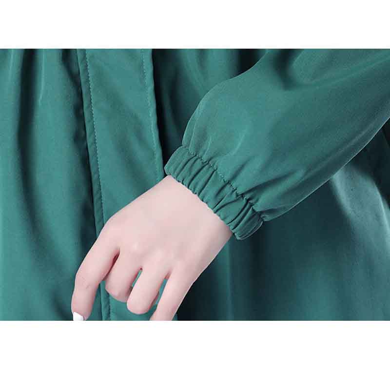 Inner Lining Windbreaker Women Mid-length Autumn and Winter Loose Coat Large Size Hooded Jacket