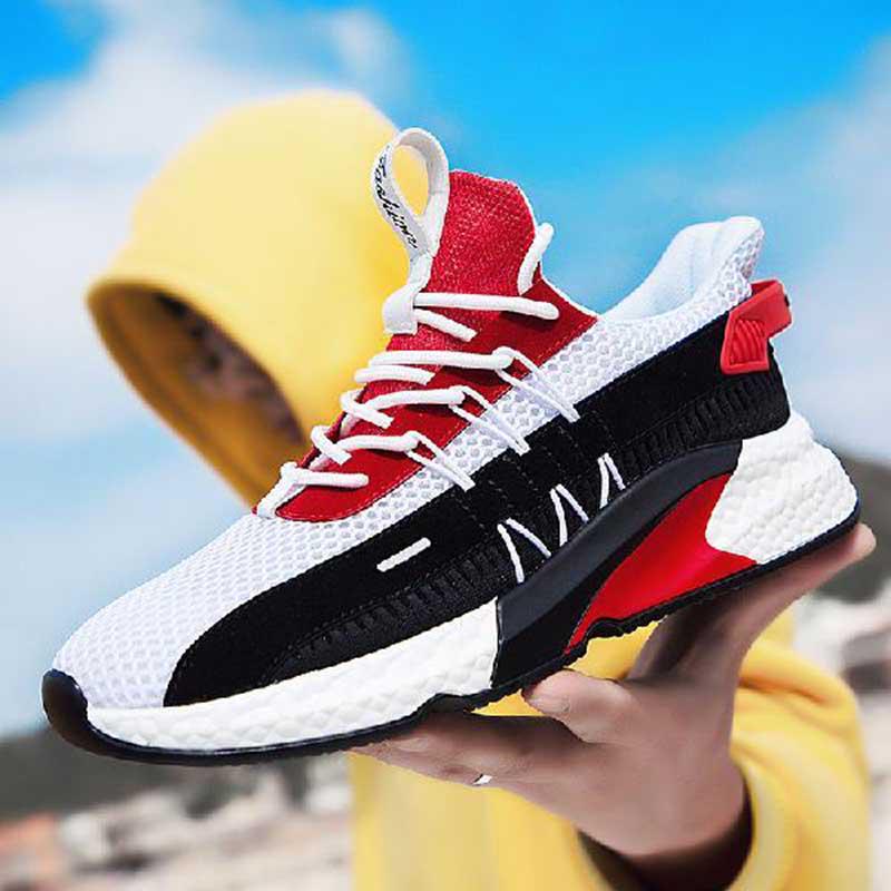 Size 39-44 Summer Men Sneakers Lightweight Breathable Basketball Running Shoes Student Deodorant Flying Woven Mesh Blade Shoes