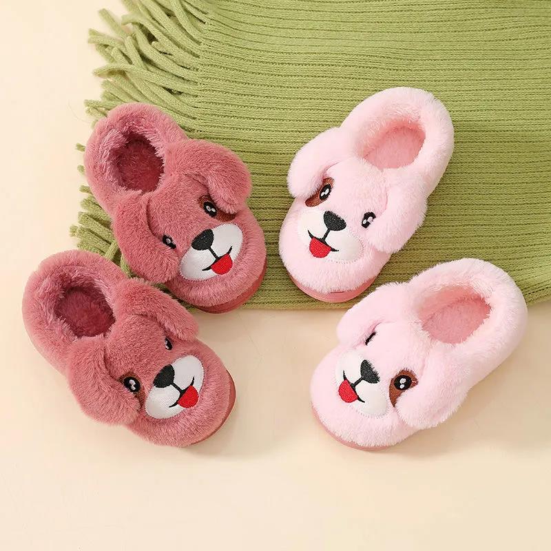 Men and Women Dog Design Sense Cotton Shoes Indoor and Outdoor Non-slip Casual Slippers Lightweight Flat Shoes Soft Shoes