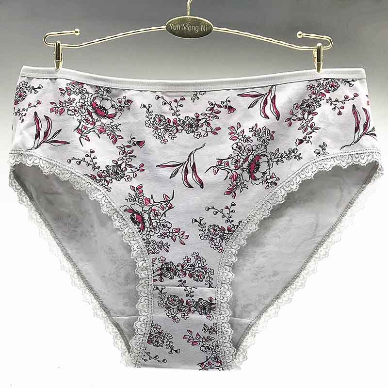 6 Pieces/lot of Large Size Women's Printed Floral Underwear Cotton Underwear Panties