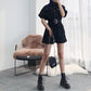 Hip-hop Style Women Sexy Black Cool Girls Jumpsuits Rompers Spring and Summer Short Sleeve Casual Vacation Office Home