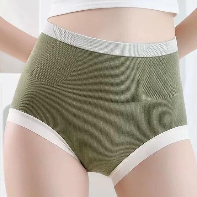 6Pcs/Set High Waist Panties Women Elastic Waist Large Size Underpants Breathable Skin-Friendly Comfortable Cotton Crotch Briefs