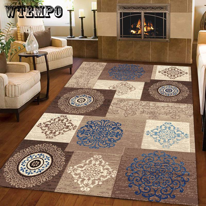 European Vintage Rectangle Carpet For Living Room Bedroom Floor Mat Soft Area Rug Coffee