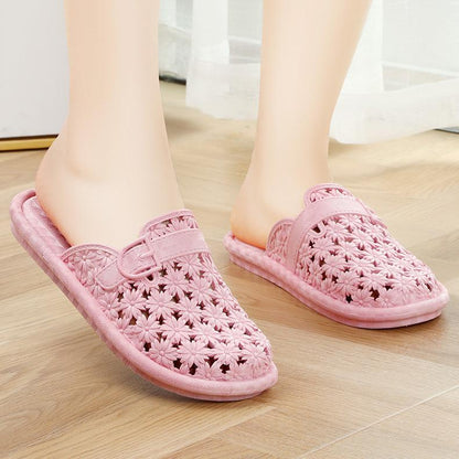 Outer Wear Slippers Female Summer New Flat Bottom No Heel Lazy Hole Shoes Home Indoor Sandals Slippers