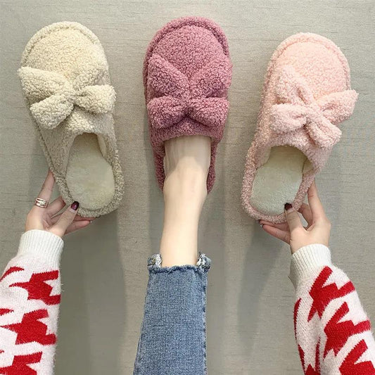 Autumn and Winter Pure Cotton Slippers Indoor Non-slip Soft-soled Shoes Warm Simple Plush Cotton Shoes