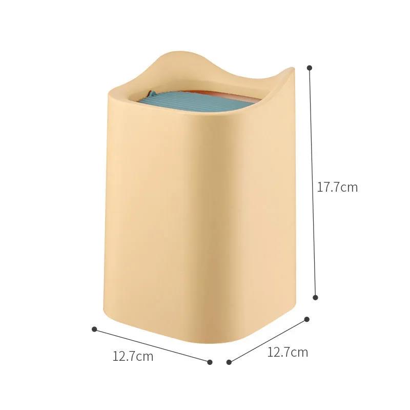 Desktop Trash Can Nordic Mini Office Bedroom Bedside Creative Shake Cover Small Girl Trash Can Storage Bin