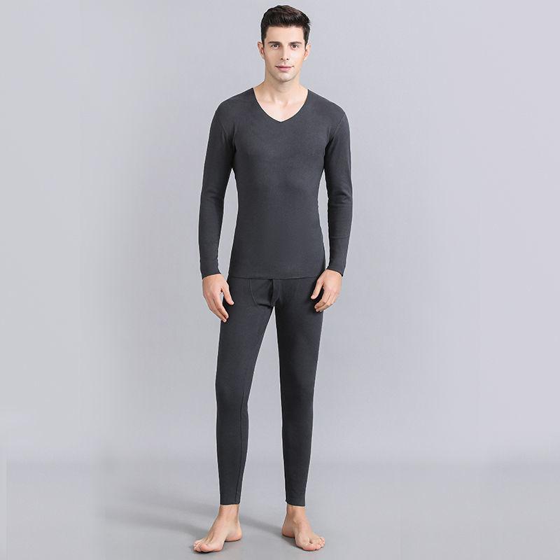 Seamless Thermal Underwear Men's Suit Thickened Plus Velvet Base Constant Temperature Heating German Velvet Autumn Clothes Long Trousers In Winter