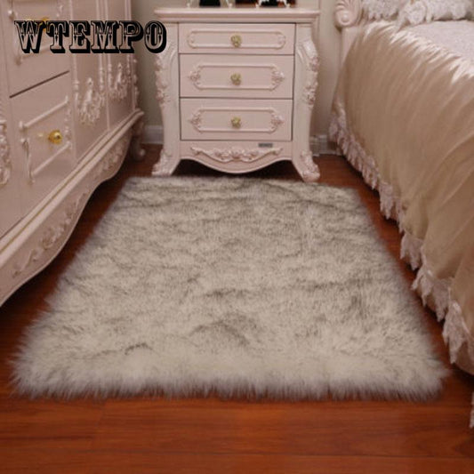 Soft Artificial Deerskin Rug Chair Cover Bedroom Mat Artificial Warm Hairy Carpet Seat  Warm