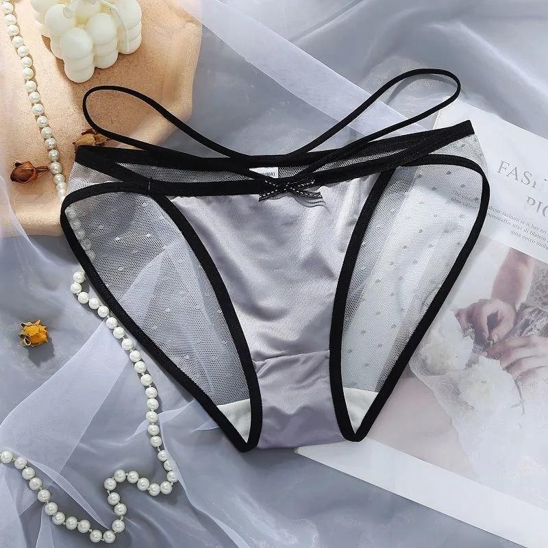 4Pcs/Set Underpants Women's Seamless Sports Transparent Panties Girl's Breathable Lace Cotton Crotch Strap Thin Briefs