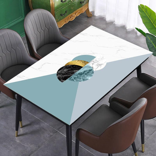 Printing Table Mat Waterproof and Oil-proof Disposable Tablecloth Nordic Pvc Crystal Plate Light Luxury Soft Glass Coffee Table Mat