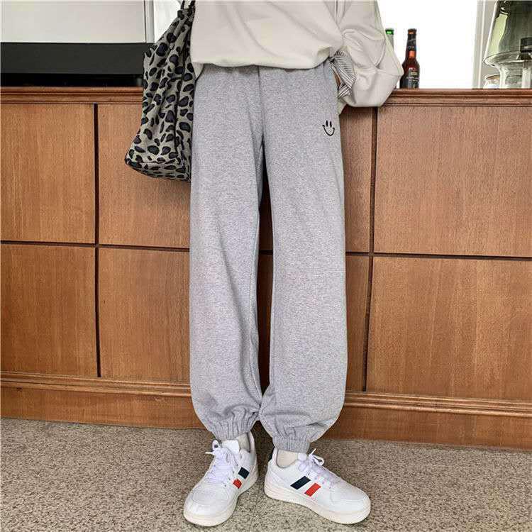 WTEMPO Sport Pants Elastic Waist Joggers Casyal Women Long Sweatpants Loose Casual Solid Color Baggy Trousers