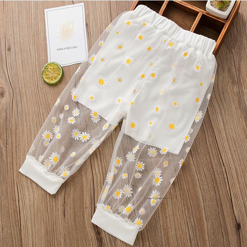 Children's Pants Summer Thin Anti Mosquito Pants Leggings Casual Pants Mesh Daisy Korean Loose Pants