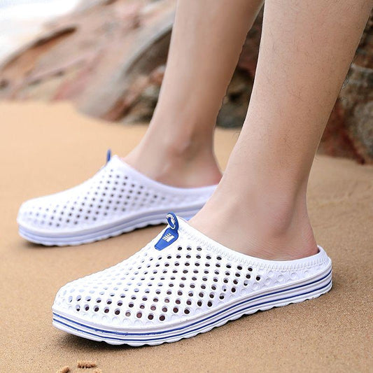 Unisex Summer Hole Shoes Couple Model Beach Slippers Flip Flops Women Men Skid Sandals Flat Shoes