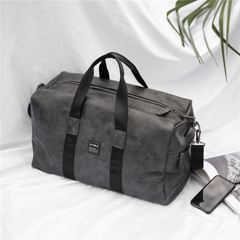 Large capacity Multi-Layer Convertible Travel Bag Shoulder Luggage Bags Leather  Handbag for Men