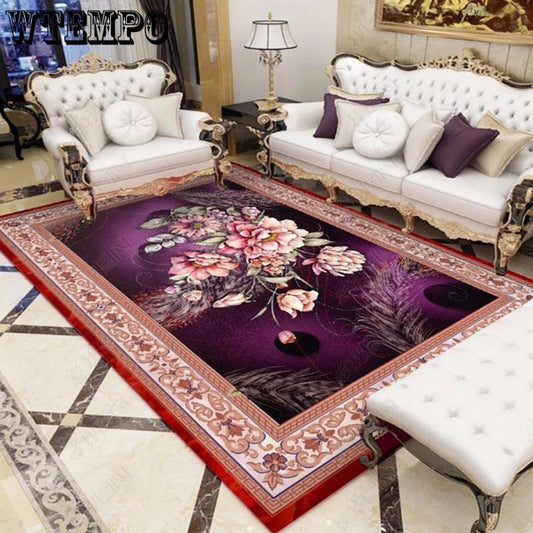 European Geometric Large Palace Vintage Carpet Non-slip Large Rug  Living Room Bedroom Rug Parlor