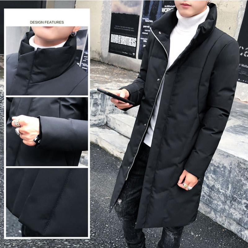 Winter Mid-length Padded Jacket Men's Winter Thick Padded Jacket Young Middle School Student Jacket Korean Cotton Jacket