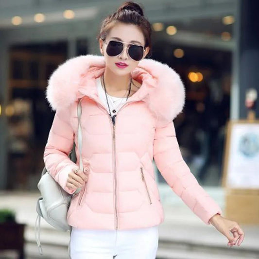 Women's down jacket Korean Slim Short Parker Jacket Winter Thicken Warm Hooded Cotton Jacket