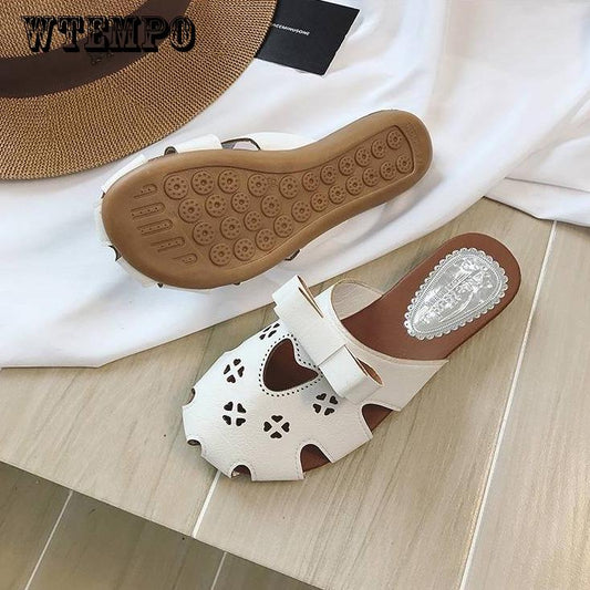 Slippers Female 2019 Summer Flat Bottom Without Heel Wear Half Drag Lazy Fashion Slippers