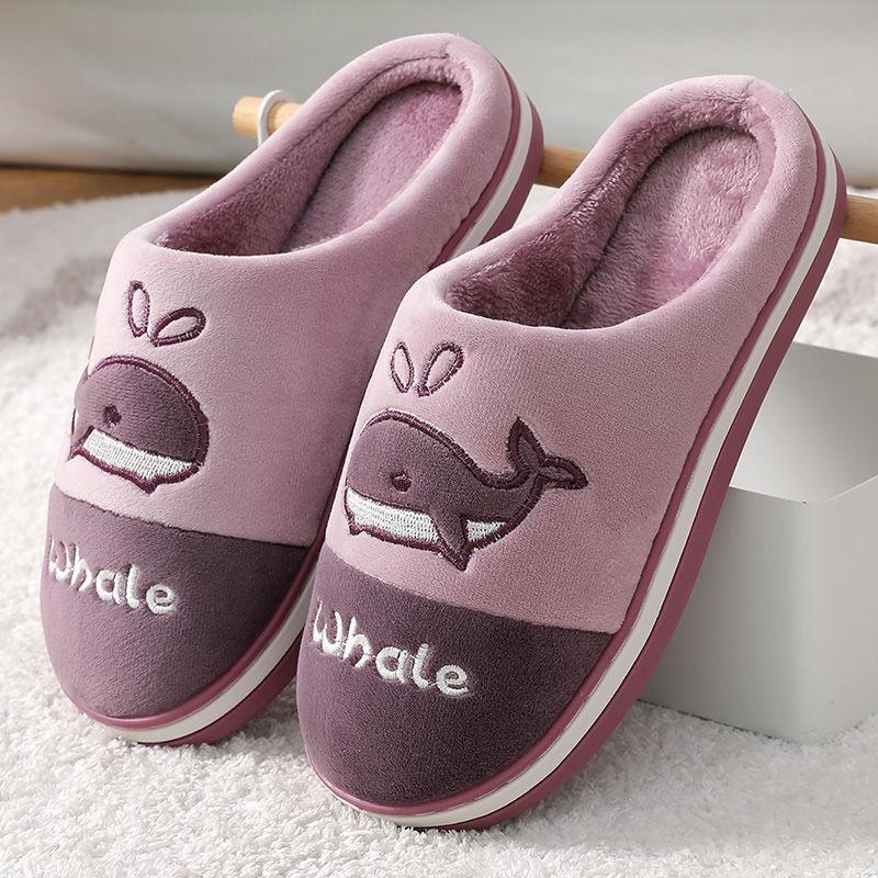 Winter Unisex Indoor Cotton Slippers Thick-soled Non-slip Home Household Couple Slippers Warm Thick Plush Slippers