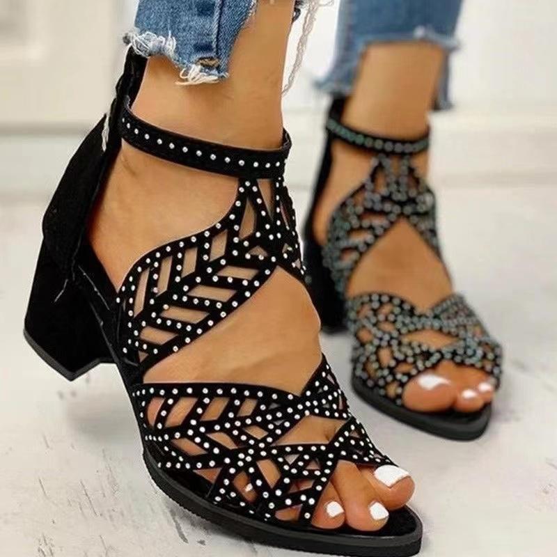 Women Summer Wedge Sandals Fashion Fish Mouth Pumps Sexy Hollow Out Shoes