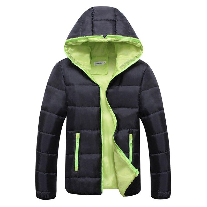 Winter Men's Zipper Hooded Down Jacket Solid Color Jacket Warm and Windproof Casual Printed Men's Jacket