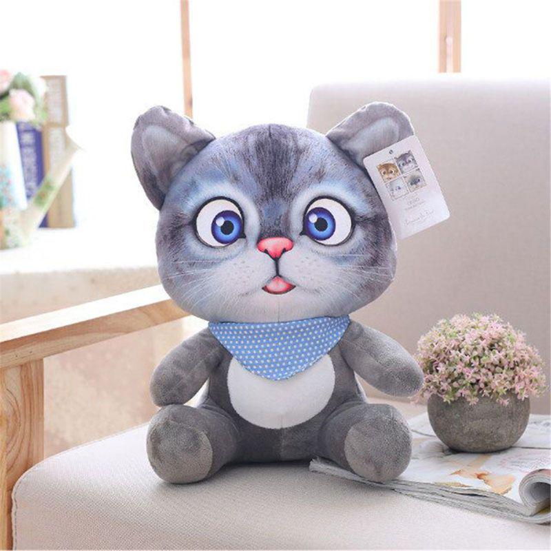 New Cute Kids Doll Soft 3D Simulation Stuffed Cat Toys Sofa Pillow Cushion Plush Animal Cat Dolls