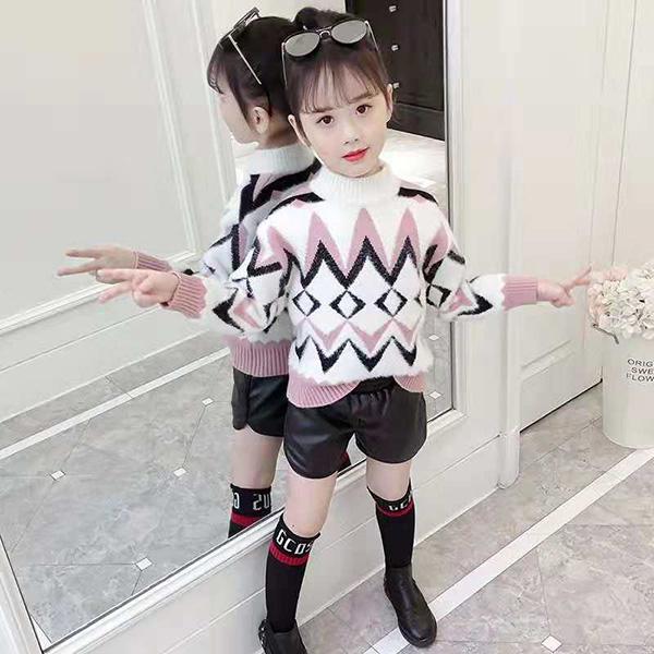 Autumn and Winter Thick Sweater Girl Slim Long-sleeved Bottoming Blouse Children's Sweater