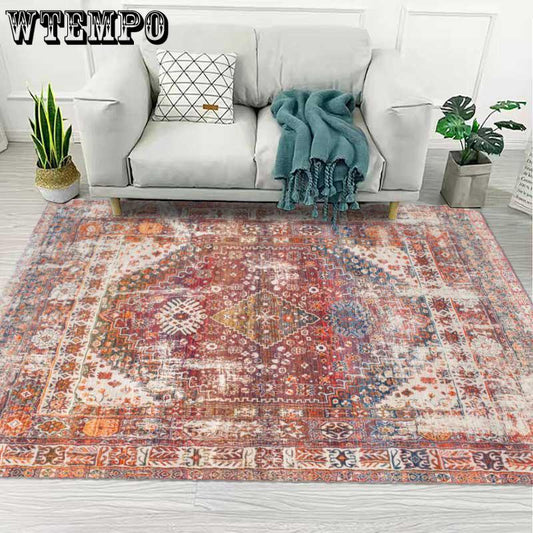 Morocco Vintage Ethnic Persian Carpet for Living Room Bedroom Mat Floral Non-Slip Area Rugs