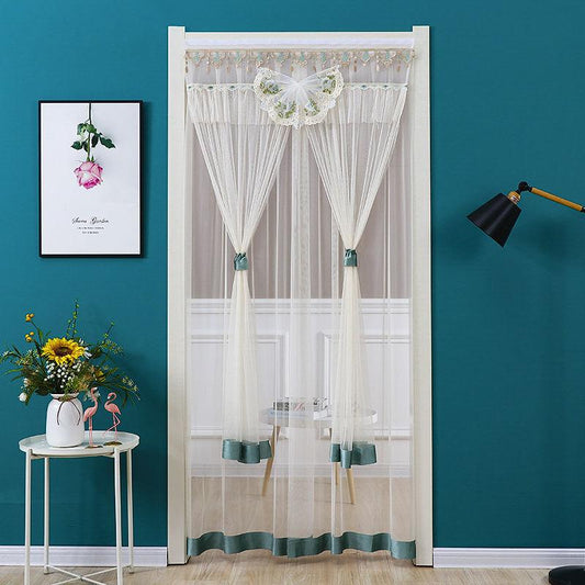 Mosquito Curtain Home Bedroom Kitchen Partition Gauze Curtain Self-adhesive Curtain Velcro Free Perforated Curtain Fabric