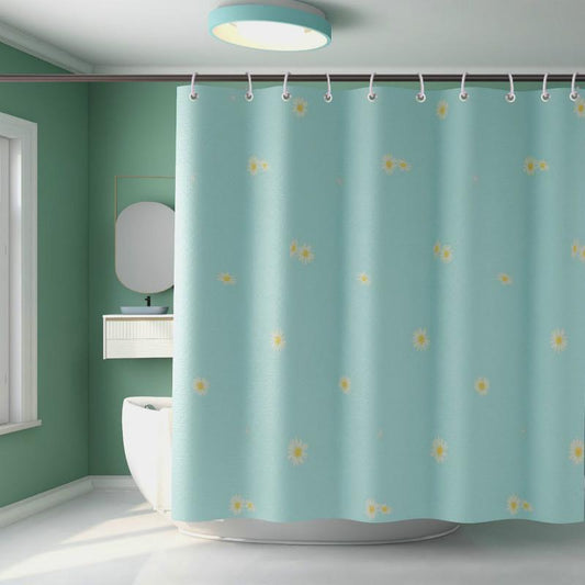 Shower Curtain Sanitary Partition Door Curtain Shower Curtain Fabric Waterproof and Mildew Proof Shower Curtain