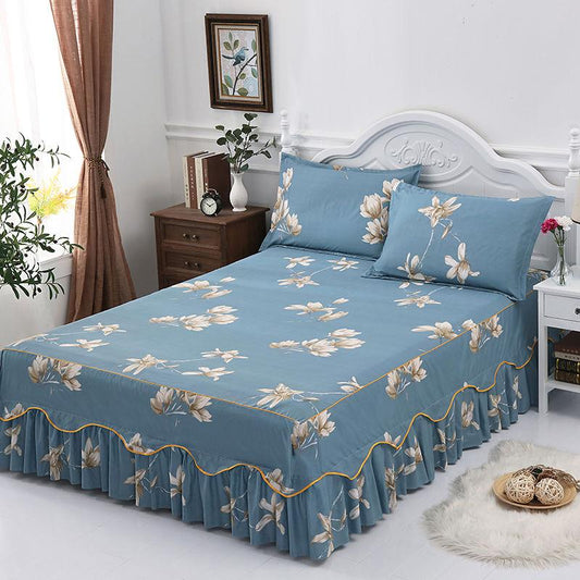 One-piece Mattress Cover Fashion Printing Bed Sheet Non-slip Wear-resistant Mattress Protector Double Bed Household