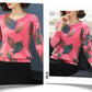 Bohemian Women Short Printed Woollen Sweater Female Rhinestone Soft Sweater  V-neck Jumper Knit Pullover Outwear