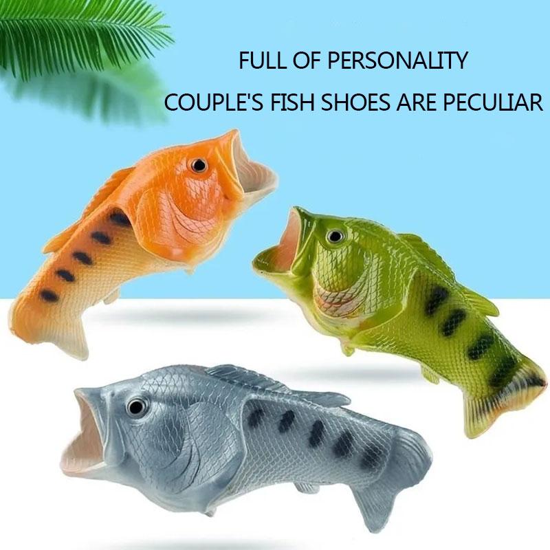 Fish Slippers Non-slip Funny Parent-child Slippers Home Waterproof One Word Drag Couple Sandals and Slippers Flip Flops