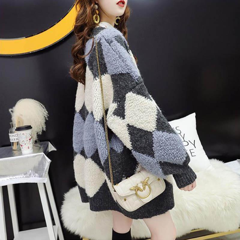 Knitted Cardigan Women's Fall/winter Loose Sweater Jacket Plus Size Women's Trend