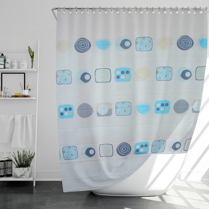 Printed Shower Curtain with Hooks Waterproof and Mildew-proof Sanitary Partition Shower Curtain