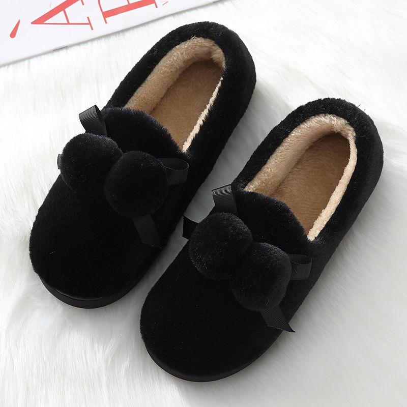 Plush Cotton Shoes Plus Cashmere Peas Shoes Women's Autumn and Winter Warmth Thick-soled Flat-bottomed Wild Cotton Shoes