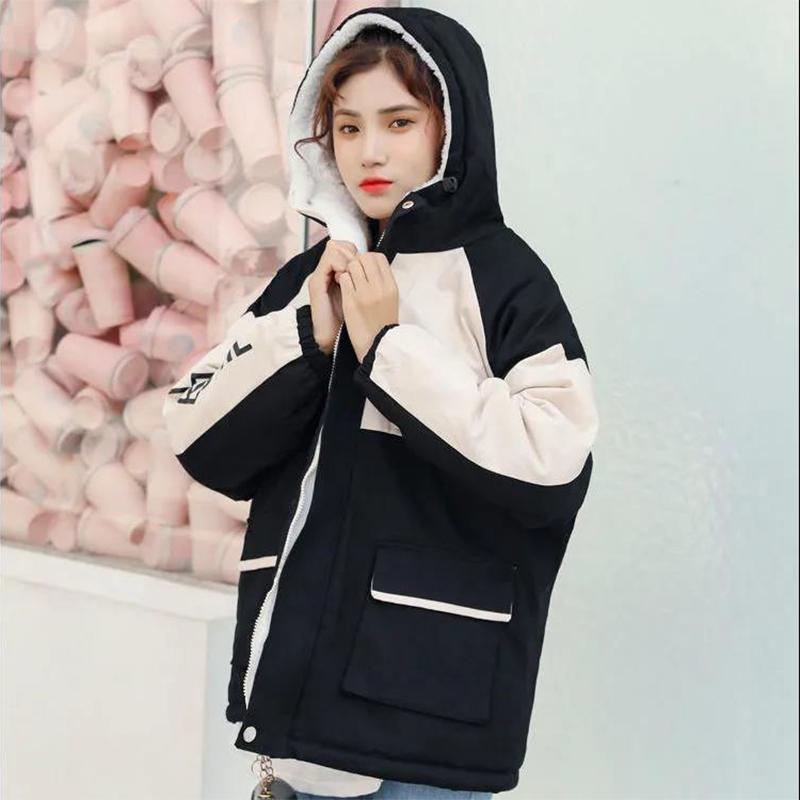 Fleece Tooling Jacket Female Autumn and Winter 2021 Students Korean Version Loose and Versatile Thickened Baseball Uniform