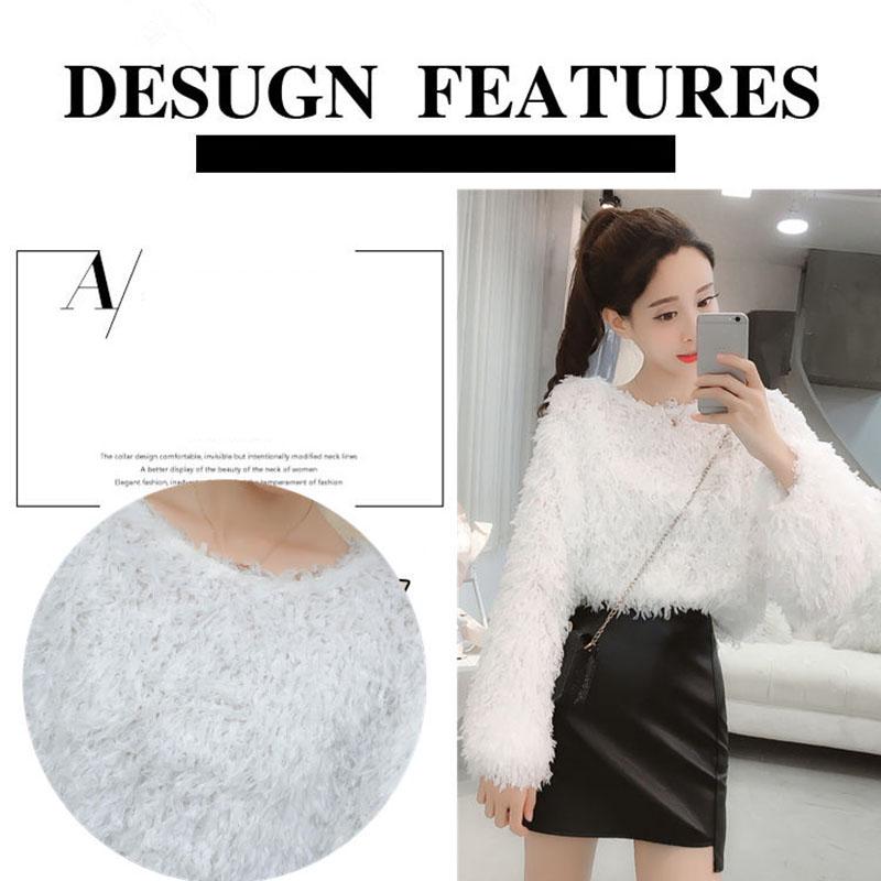 Mink Autumn Fashion Sweater Korean Loose Slim Pullover Short Casual Young Women's Jacket