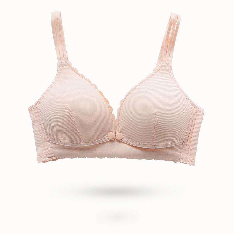 Breast Feeding Underwear Pregnant Women Early and Late Bra Postpartum Breast Feeding Anti Sagging Gathered Non Steel Ring Bra Breathable Cotton