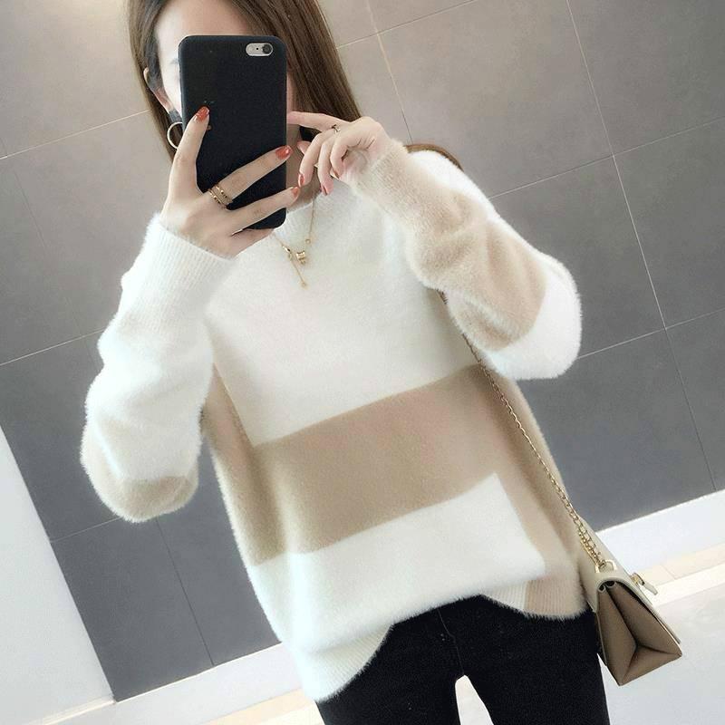 Autumn Winter Women Sweaters and Pullovers Long Sleeve Casual Sweater Solid Knitted Jumpers Sweater