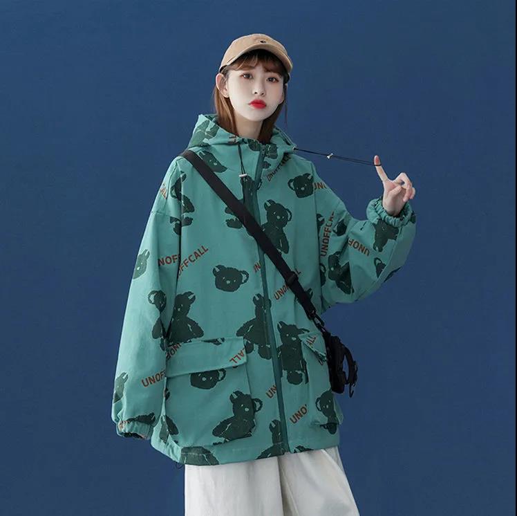 Womens Coats and Jackets High Street Hip Hop Baseball Uniforms Street Casual Coat Loose Jacket Tops