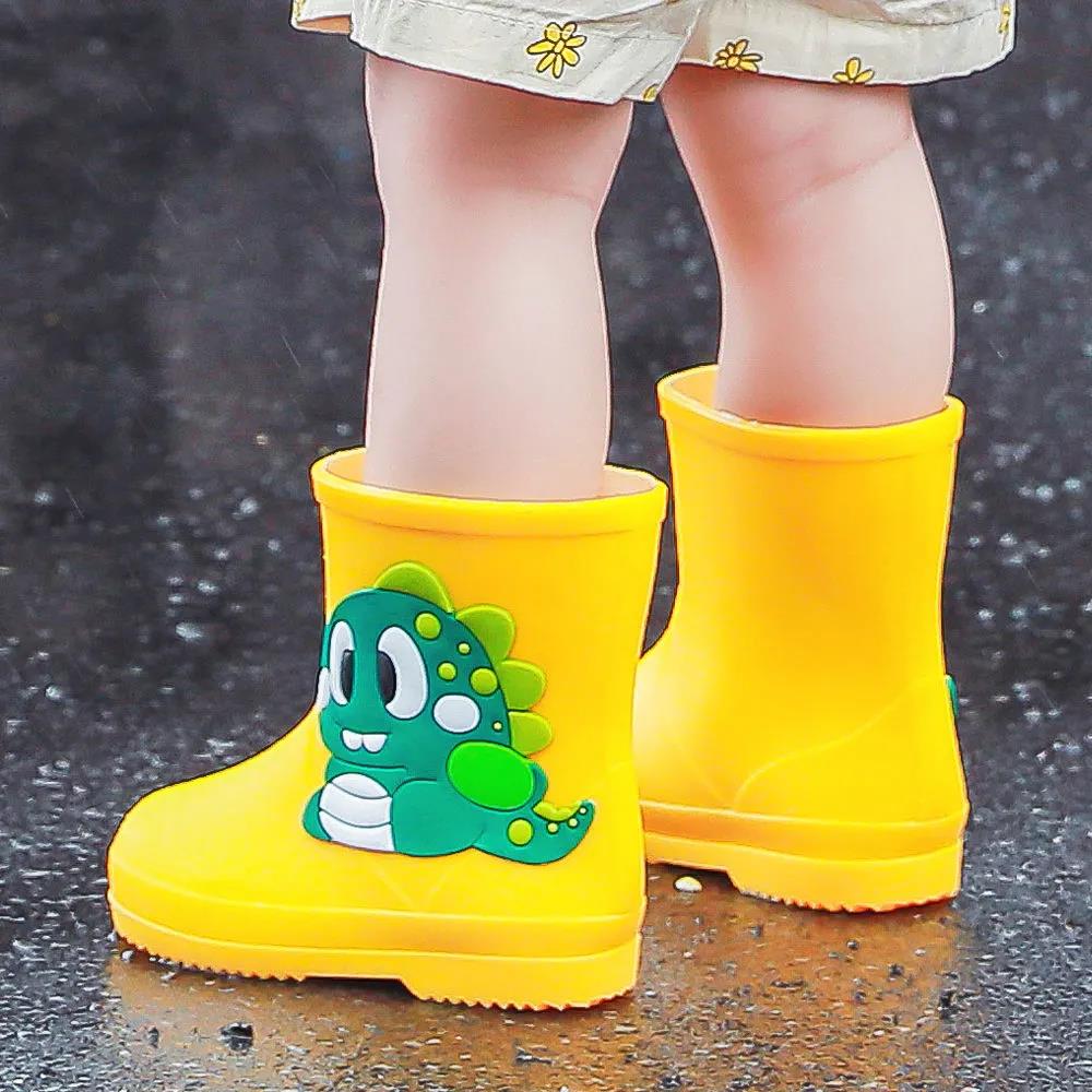 Children's Shoes Baby Waterproof Rainboots Boys Girls Toddler Non-Slip Cartoon Rubber PVC Ankle RainBoots