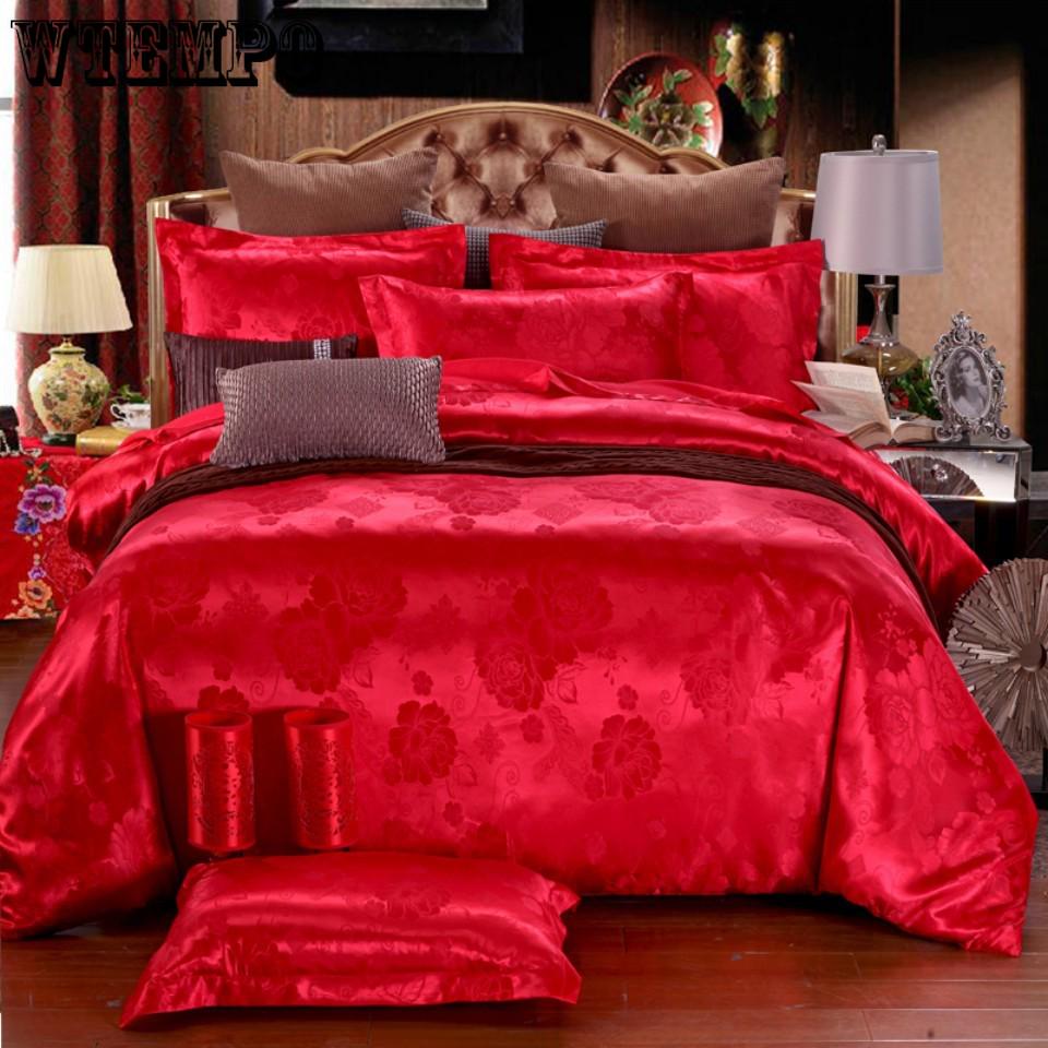 3pcs/set Luxury Bedding Sets Jacquard Queen/King Size Duvet Cover Set wedding Bedclothes Bed Linen