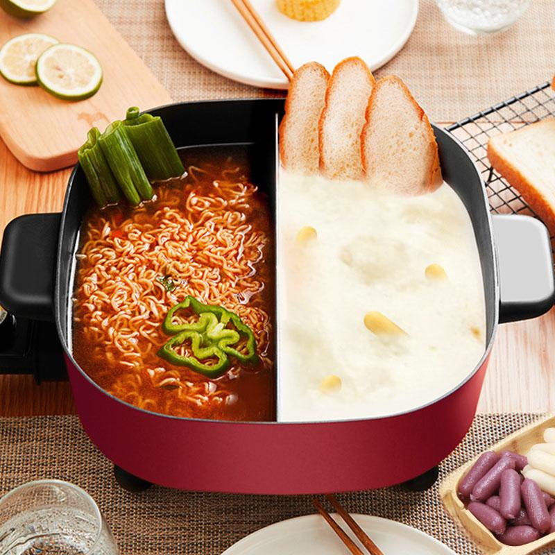 Multifunctional Electric Cooker Household Electric Pot Large-capacity Mandarin Duck Pot Electric Wok Skewers 5L Cookware